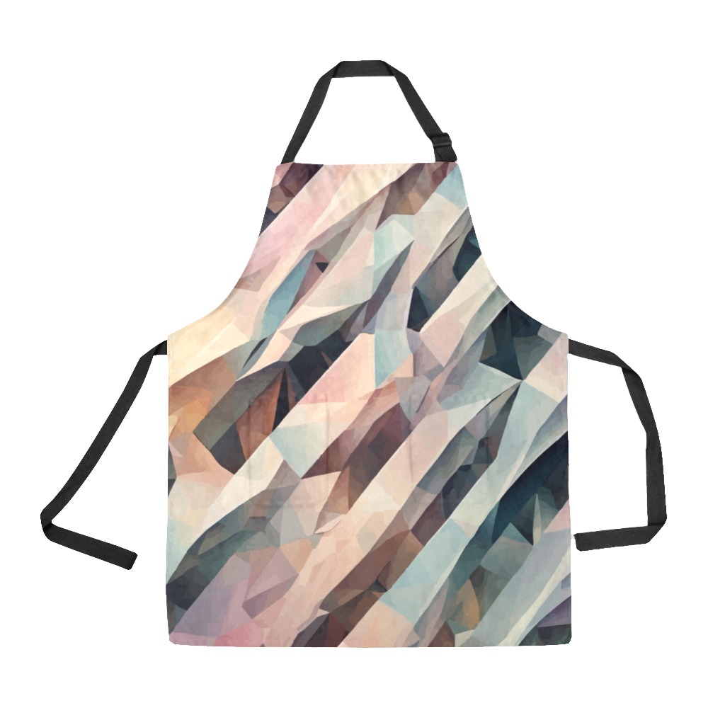 Diagonal abstract shapes. Quiet peach, blue colors All Over Print Apron