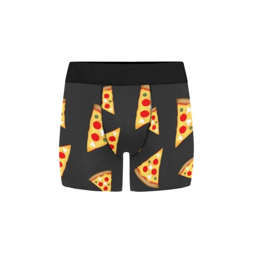 Cool and fun pizza slices pattern dark gray Men's All Over Print Boxer Briefs (Model L34)