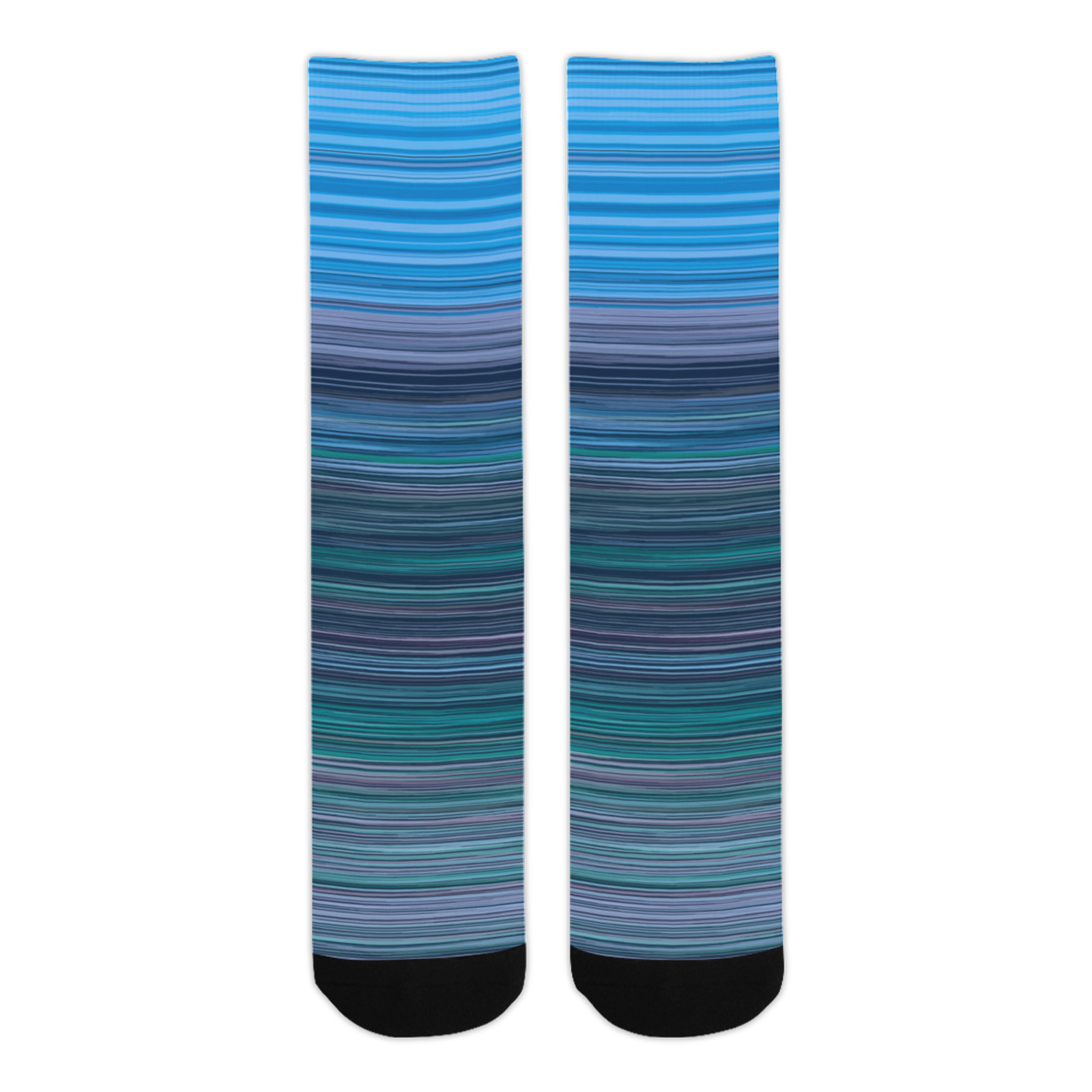 Abstract Blue Horizontal Stripes Trouser Socks (For Men)