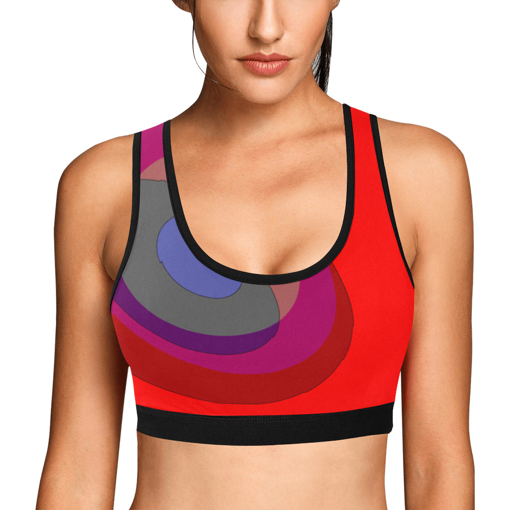 Red Abstract 714 Women's All Over Print Sports Bra (Model T52)