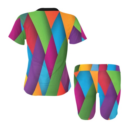 multicolor backgorund Collectable Fly Women's Short Yoga Set