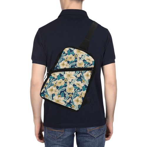 Painted Flowers Men's Chest Bag (Model 1726)