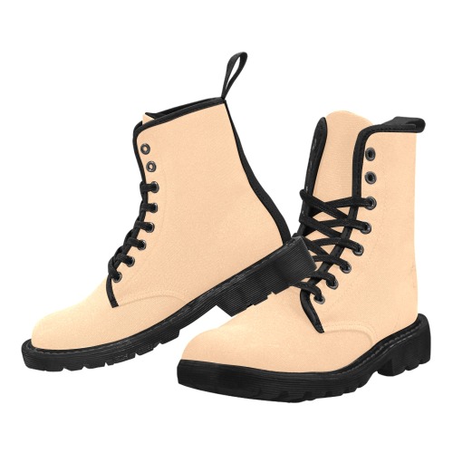 Light sand Martin Boots for Men (Black) (Model 1203H)