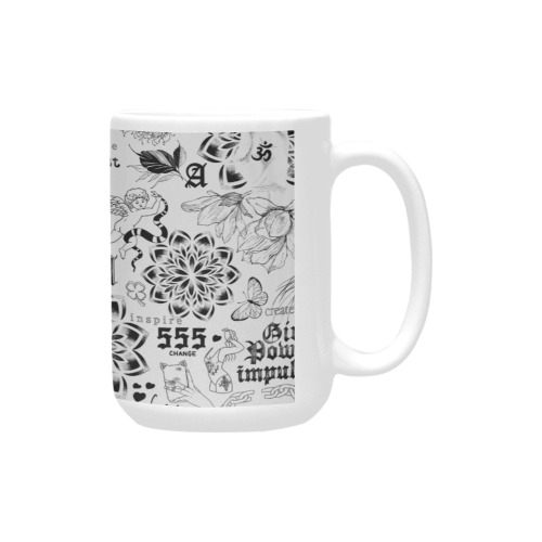 Inspirational tattoo pattern Custom Ceramic Mug (15OZ)