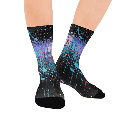 Avant-garde abstract art of vibrant colors Custom Socks for Women
