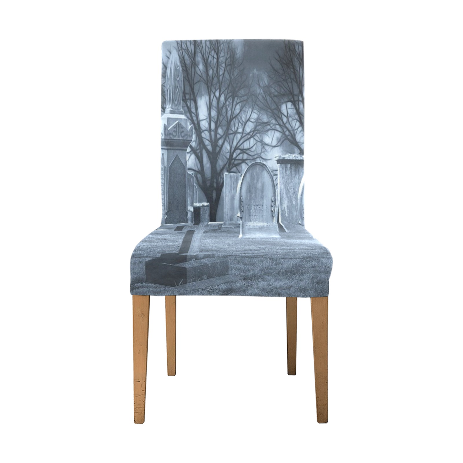 Haunted Cemetery Removable Dining Chair Cover