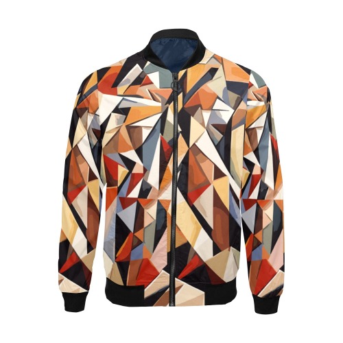 Avant-garde abstract geometric art of warm colors All Over Print Bomber Jacket for Men (Model H19)