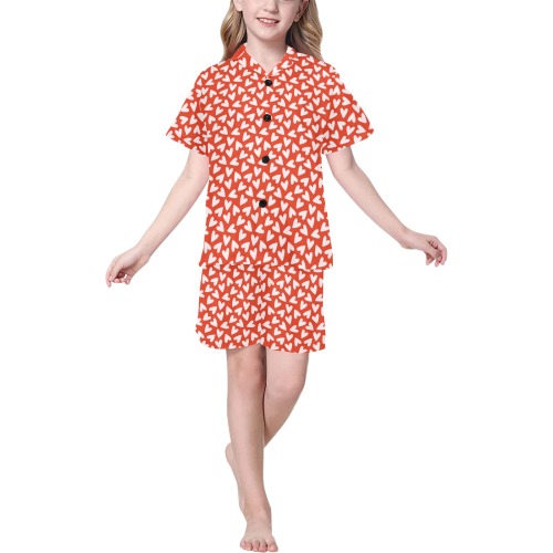 Girls Heart Print Sleepwear