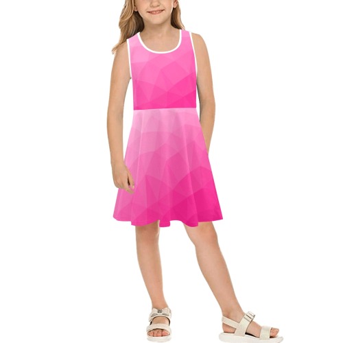 Hot pink gradient geometric mesh pattern