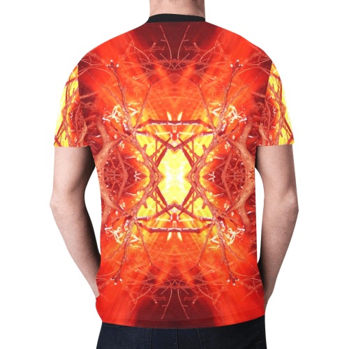 Abstract Fire New All Over Print T-shirt for Men (Model T45)