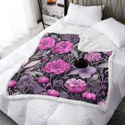 Fabulous Florals 40 Double Layer Short Plush Blanket 50"x60"