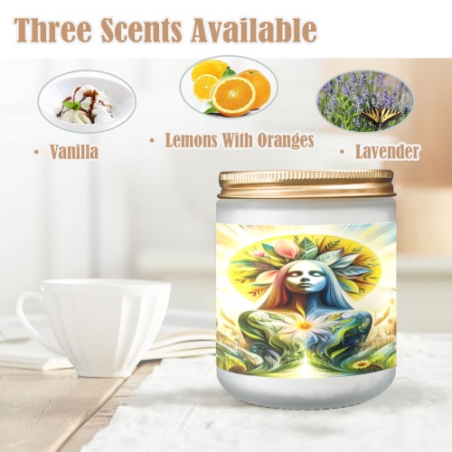Mother Nature Frosted Glass Candle Cup - Large Size