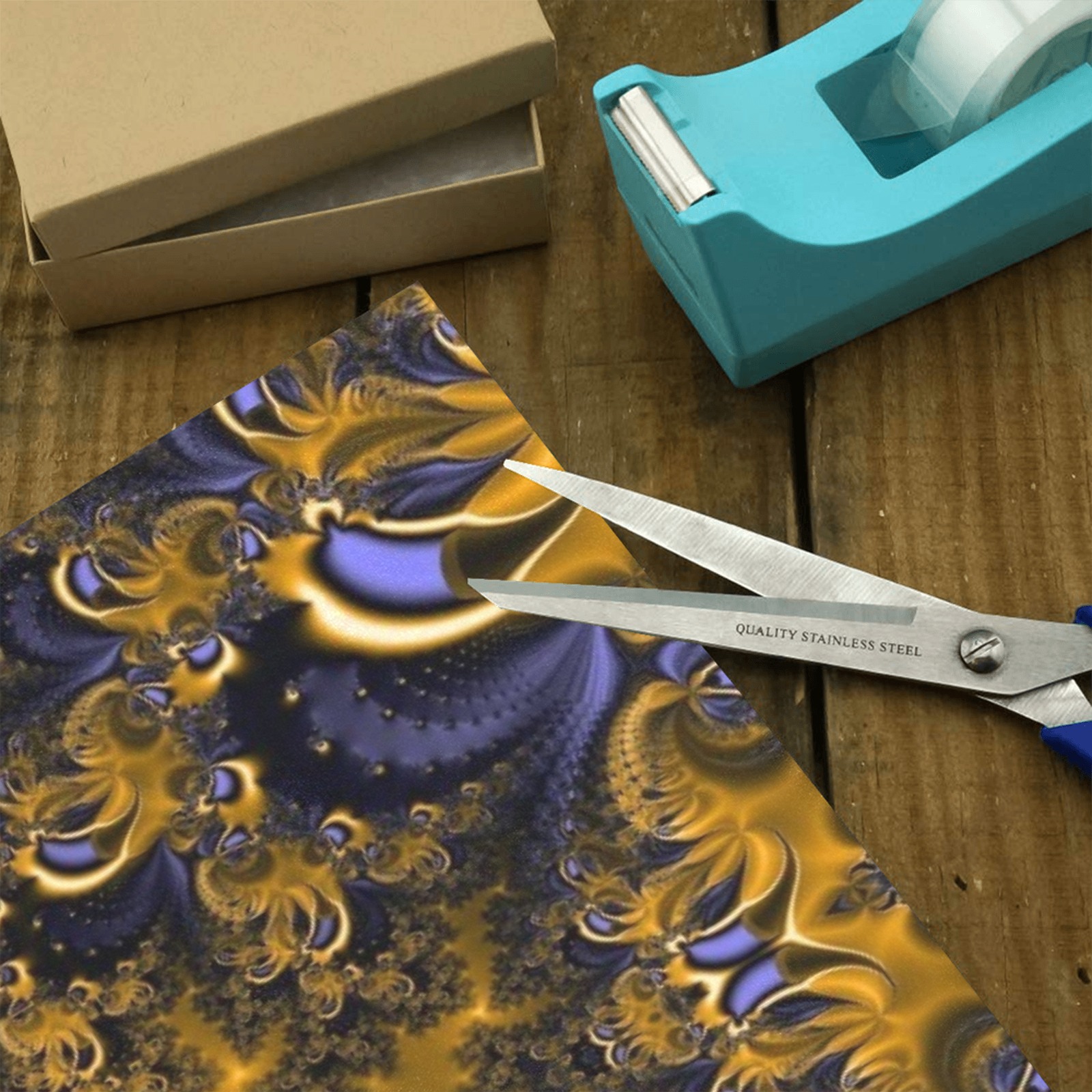 Golden Sun through the Trees Frost Fractal Gift Wrapping Paper 58"x 23" (2 Rolls)