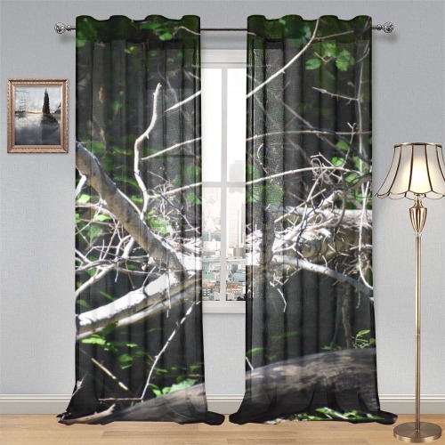 a moment of light Gauze Curtain 28"x95" (Two-Piece)