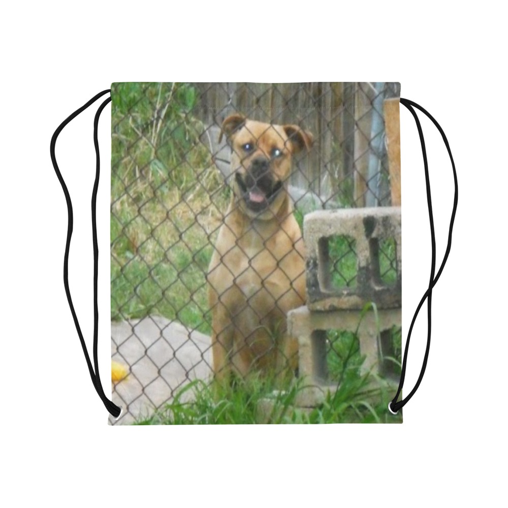 A Smiling Dog Large Drawstring Bag Model 1604 (Twin Sides)  16.5"(W) * 19.3"(H)