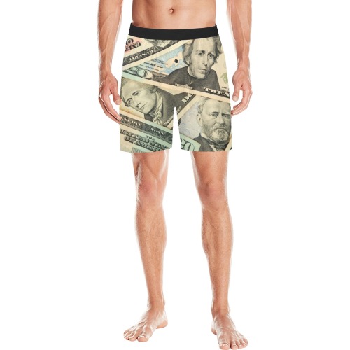 US PAPER CURRENCY Men's Mid-Length Pajama Shorts (Model L46)
