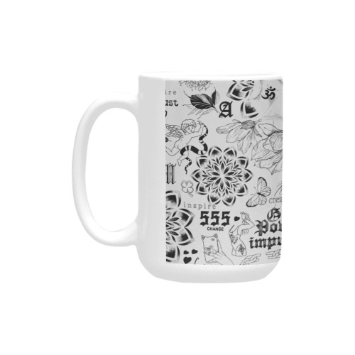 Inspirational tattoo pattern Custom Ceramic Mug (15OZ)