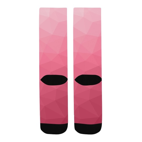 Magenta pink ombre gradient geometric mesh pattern Men's Custom Socks