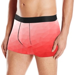 Red gradient geometric mesh pattern Men's All Over Print Boxer Briefs (Model L10)