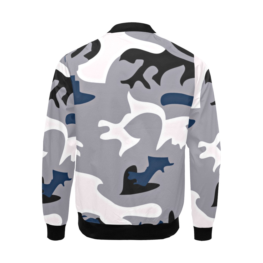 Geek Apparel Signature Grey and Black Camo Bomber Jacket All Over Print