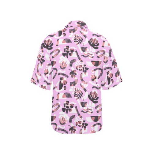 MODERN FORMS NATURE PINK All Over Print Hawaiian Shirt for Women (Model T58)