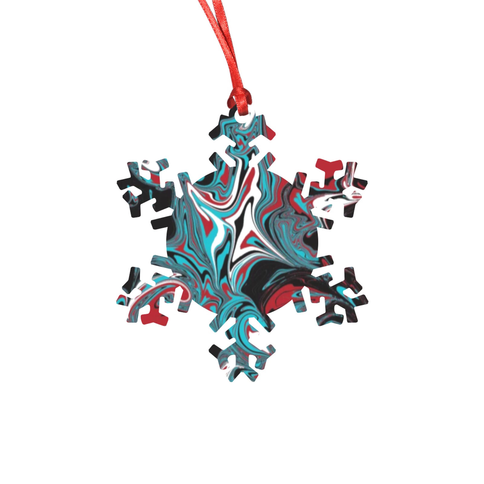 Dark Wave of Colors Snowflake Shape Ornament