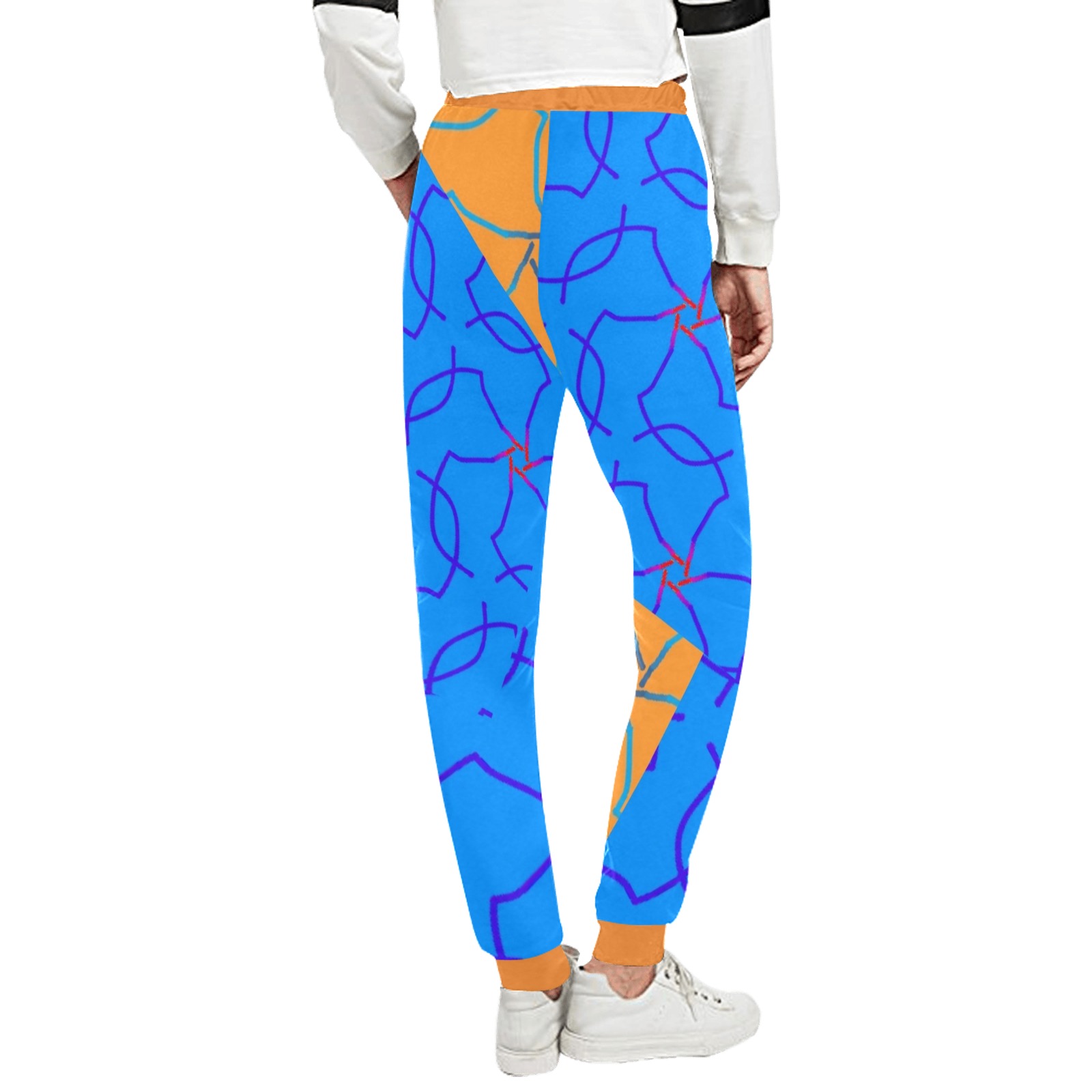 DIONIO Clothing - Women's Sweatpants (Orange & Blue) Unisex All Over Print Sweatpants (Model L11)