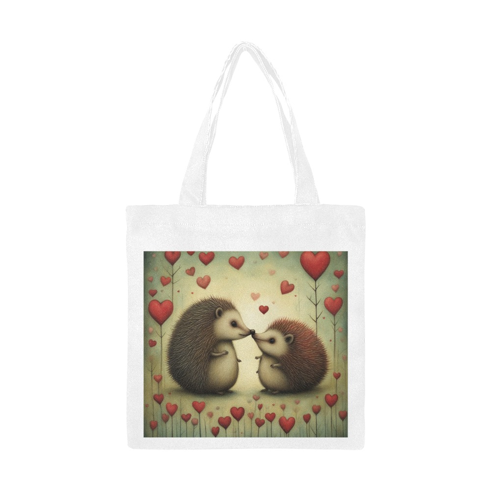 Hedgehog Love 1 Canvas Tote Bag/Small (Model 1700)