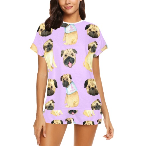 Sweet Pugs Women's Short Pajama Set