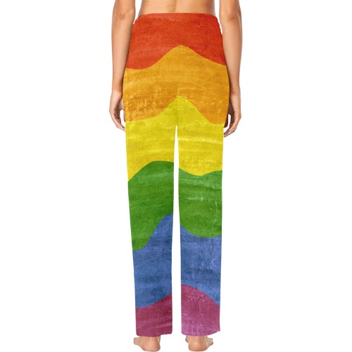 Gay Pride - Rainbow Flag Waves Stripes 3 Women's Pajama Trousers