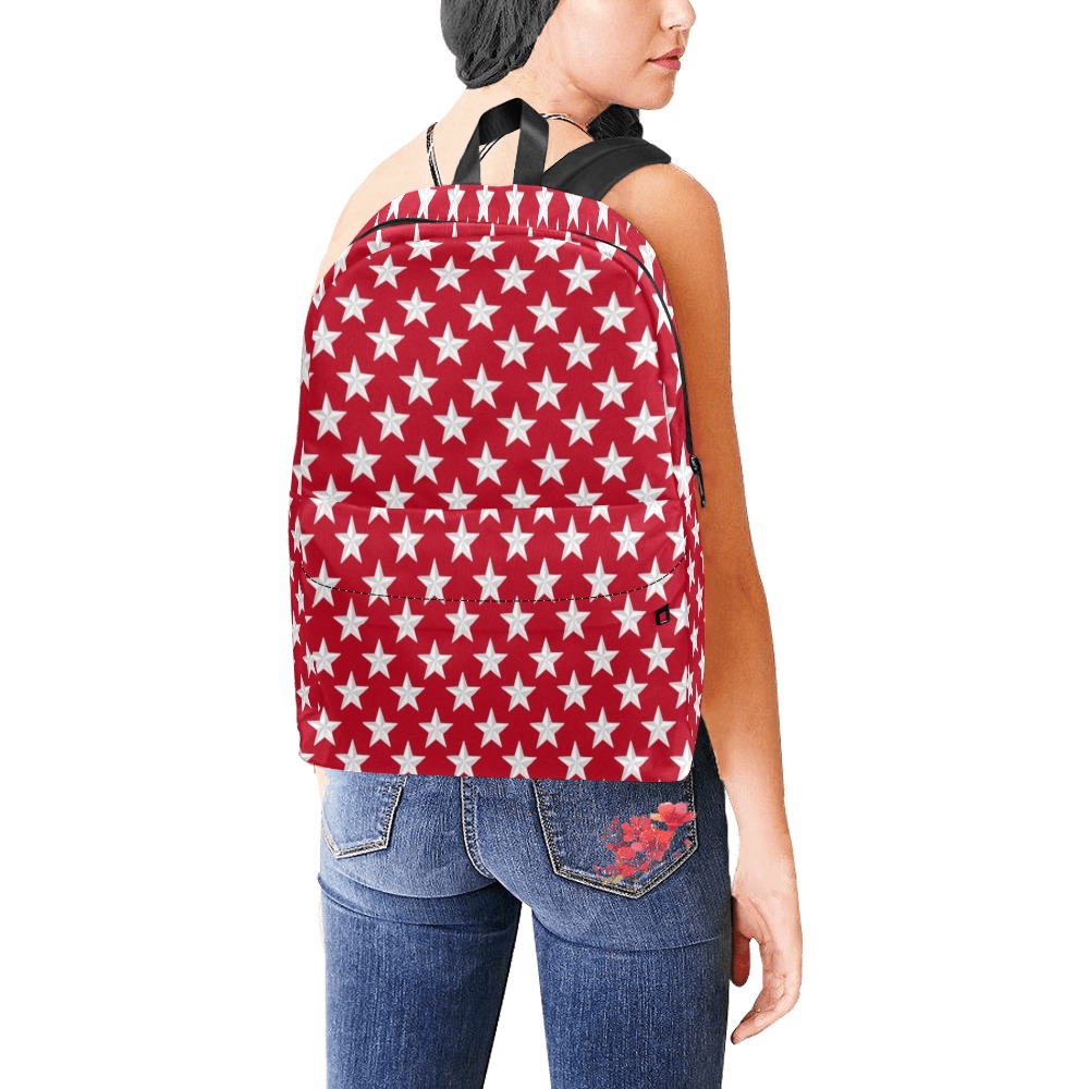 Red and White Stars Unisex Classic Backpack (Model 1673)