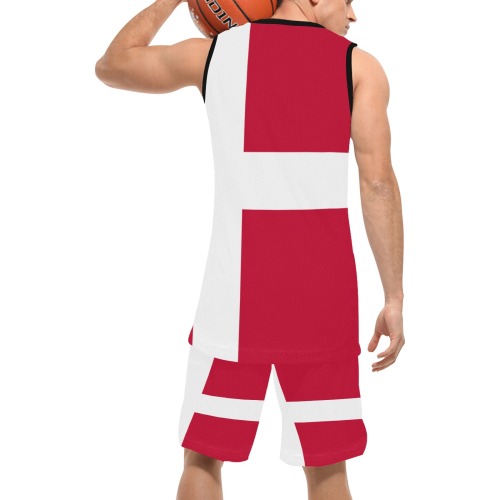 Flag_of_Denmark.svg Basketball Uniform with Pocket
