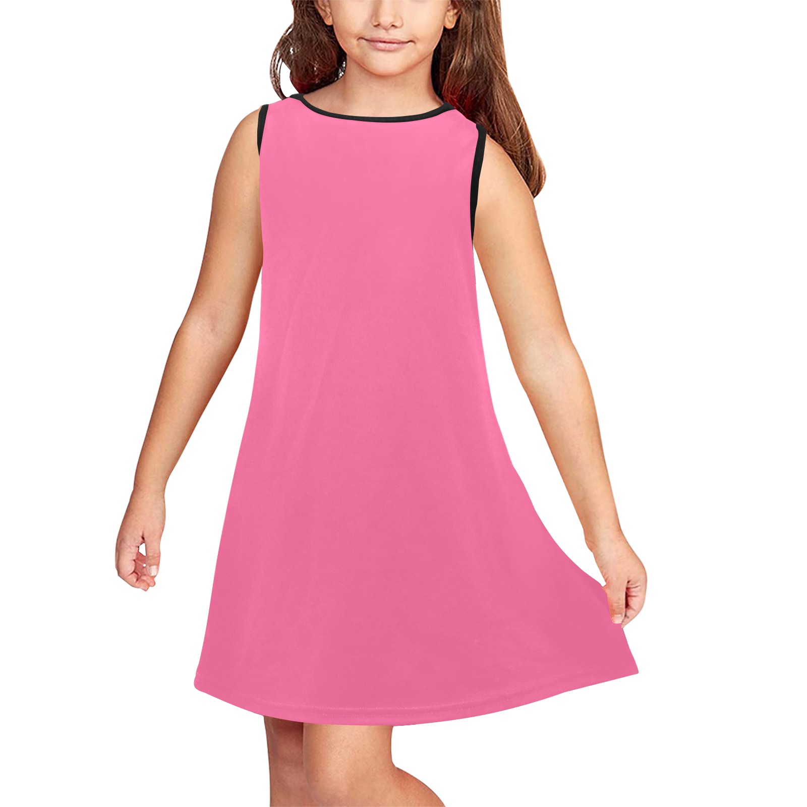 color French pink Girls' Sleeveless Dress (Model D58)