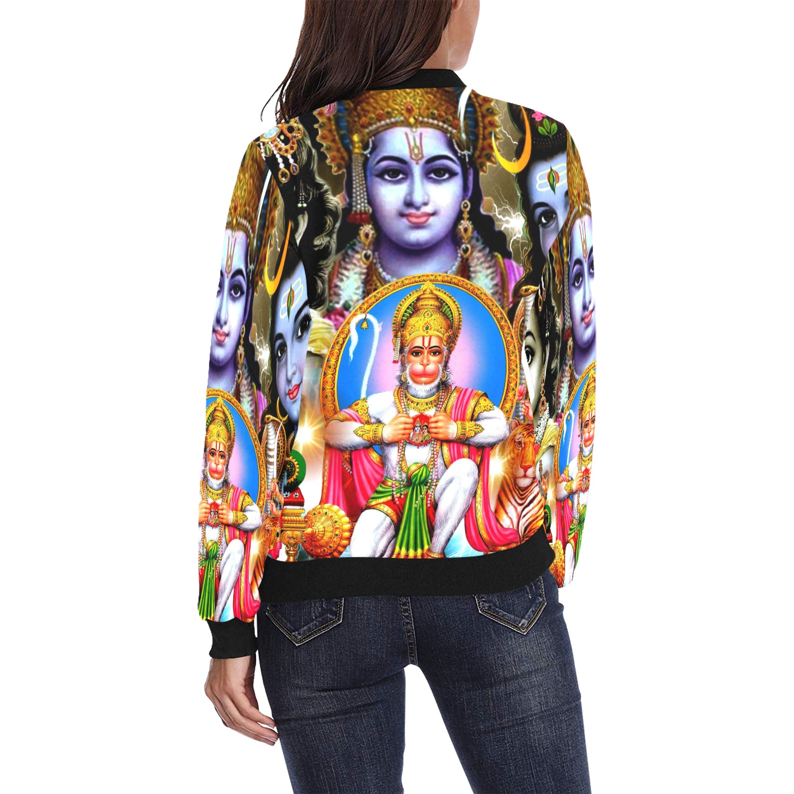 HINDUISM All Over Print Bomber Jacket for Women (Model H36)