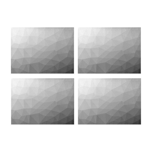 Grey Gradient Geometric Mesh Pattern Placemat 14’’ x 19’’ (Set of 4)