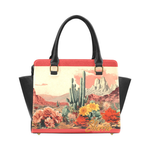 Sherrie Desert Flowers Rivet Shoulder Handbag (Model 1645)