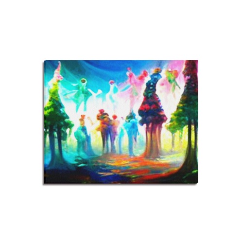 psychedelic forrest Frame Canvas Print 20"x16"