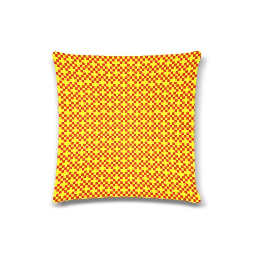 tinysquaresred-yellow Custom Zippered Pillow Case 16"x16"(Twin Sides)