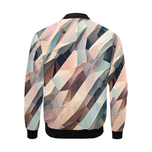 Diagonal abstract shapes. Quiet peach, blue colors All Over Print Bomber Jacket for Men (Model H19)