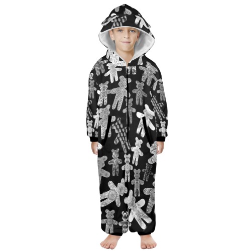 teddy bear assortiment 4 One-Piece Zip Up Hooded Pajamas for Big Kids