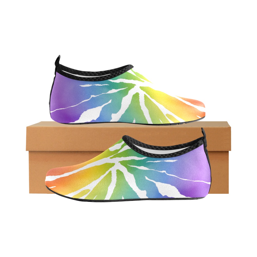 Ô Rainbow Tie-Dye Women's Slip-On Water Shoes (Model 056)
