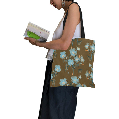 Rustic Blue Floral Bouquet All Over Print Canvas Tote Bag/Small (Model 1697)