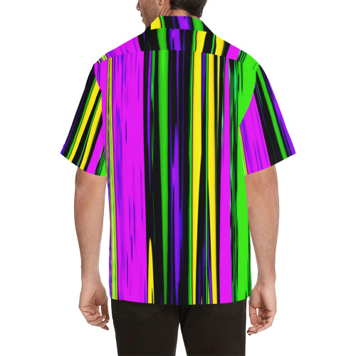 Mardi Gras Stripes Hawaiian Shirt (Model T58)
