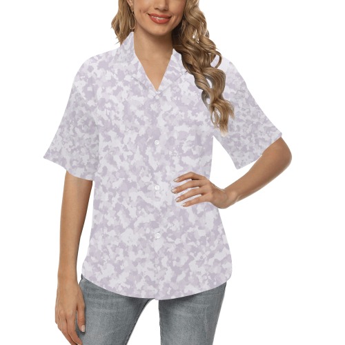 MIDNIGHT PURPLE-3 All Over Print Hawaiian Shirt for Women (Model T58)