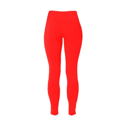 Merry Christmas Red Solid Color Women's Plus Size High Waist Leggings (Model L44)