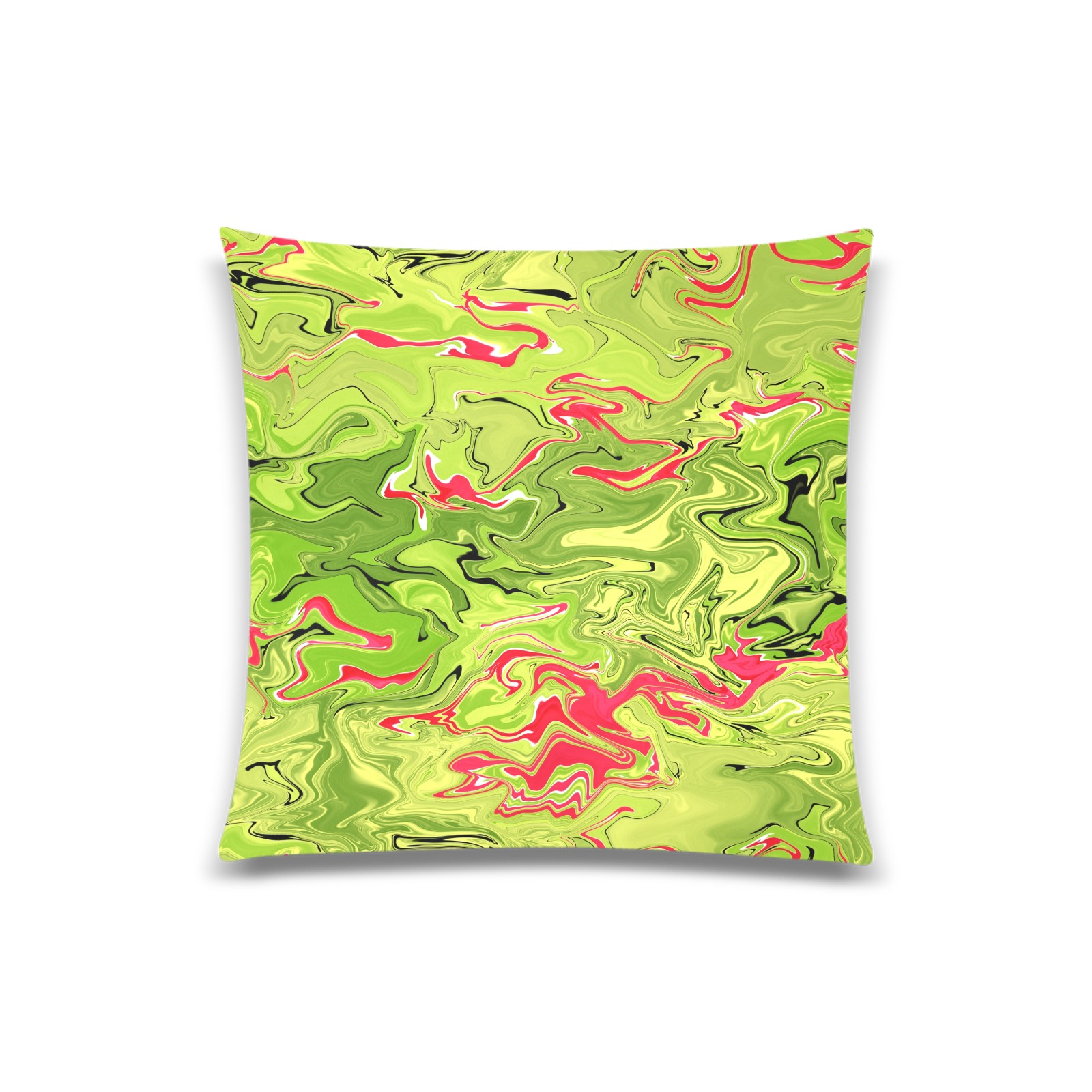 lime and red Custom Zippered Pillow Case 20"x20"(Twin Sides)