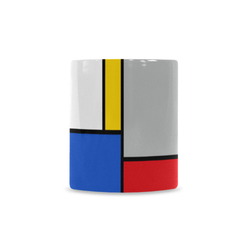 Geometric Retro Mondrian Style Color Composition Custom Morphing Mug