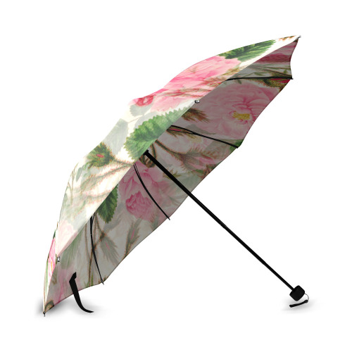 Vintage Pink Rose Garden Blossom Foldable Umbrella (Model U01)