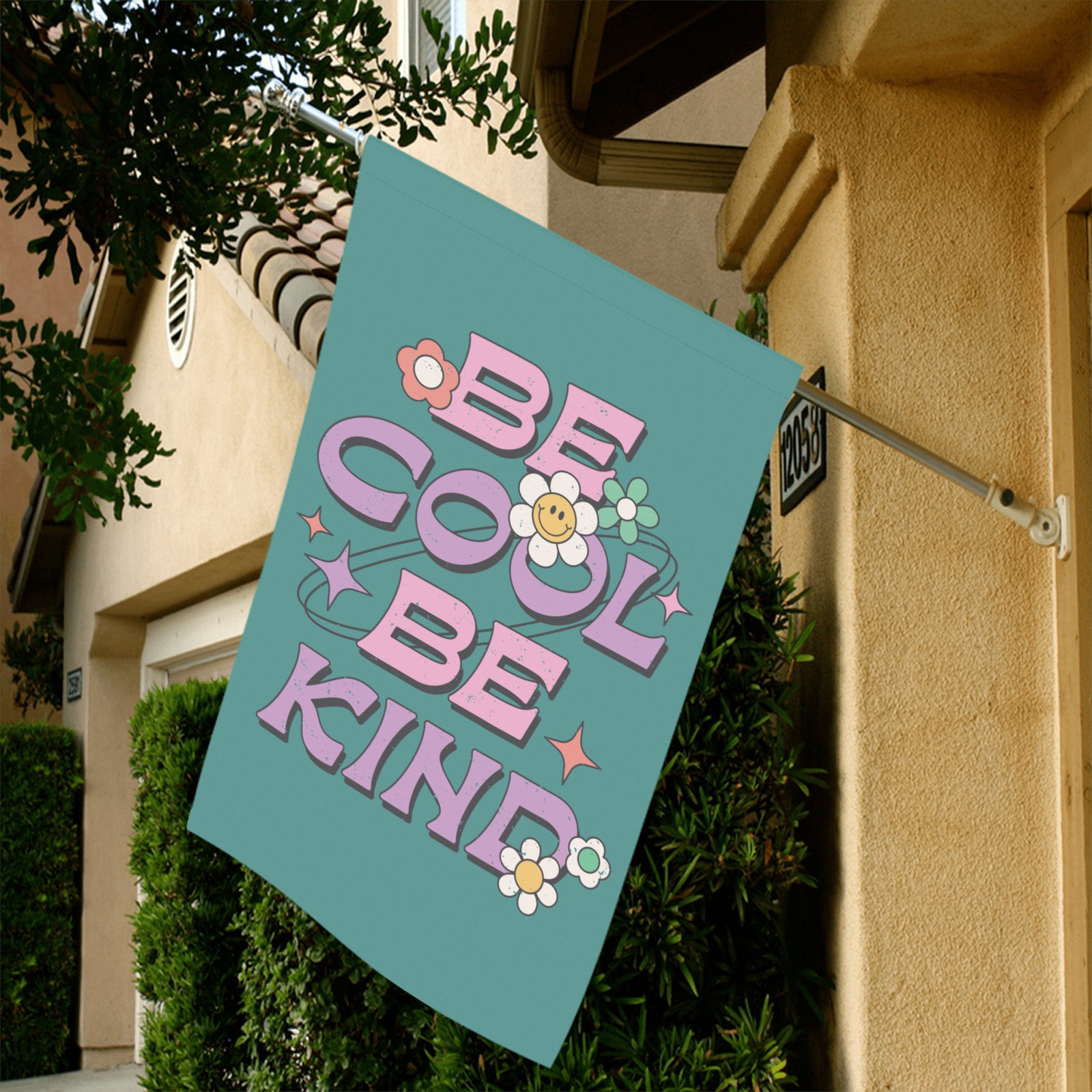 Retro Be Cool Be Kind Garden Flag 36''x60'' (Twin Sides)