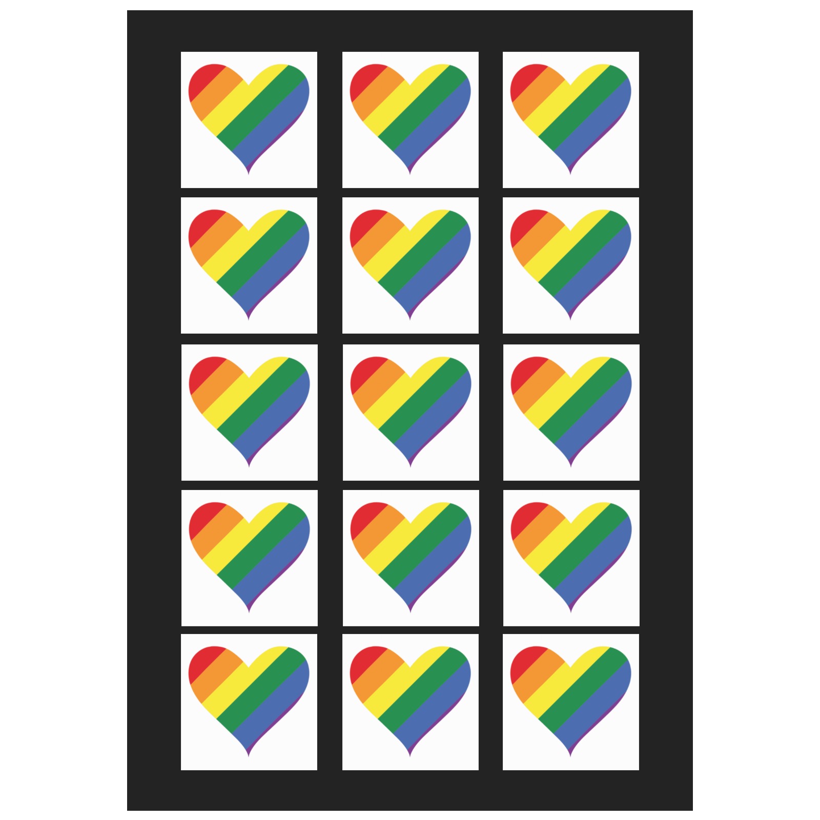Gay Pride Heart - Courtesy of Pnghut Personalized Temporary Tattoo (15 Pieces)